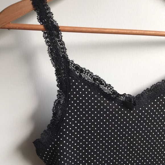 L.e.i. Y2K polka Dot Cami Tank Lace Straps Trim L - Picture 5 of 10